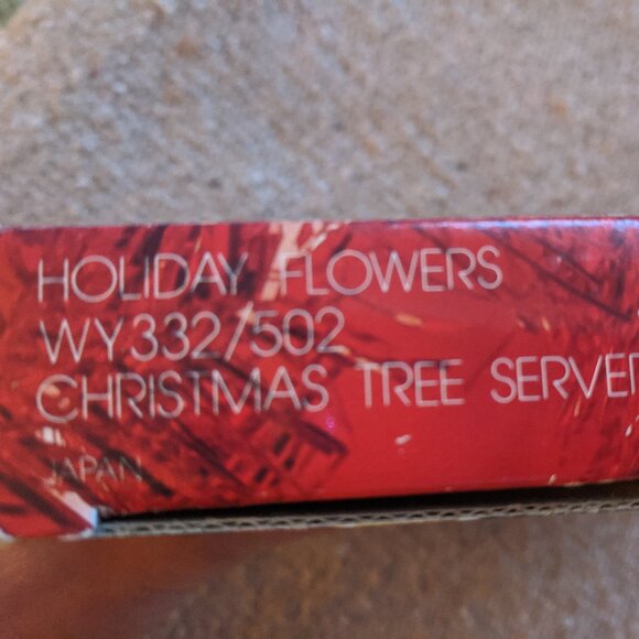 Japan Holiday Gift Clear Glass Christmas Tree Floral Platter Server Dish Tray - Picture 3 of 5